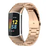 Cinturini classici in acciaio inossidabile Cinturino in metallo con fibbia a fionda a tre perline per Fitbit Charge 5 Charge5