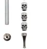 2021 Silvery Metal Smoking Pipe Skull Lid Filter Screen Straightly Smoke Pipes Tube Shaped Wash Easily Long Light Straight