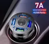 4 Порта Multi USB Автомобильное зарядное устройство 48W Быстрый 7А Мини быстрая зарядка QC3.0 для iPhone 12 Xiaomi Huawei мобильный телефон адаптер адаптера Android NNB23