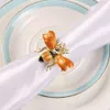 10pcs The new Bee napkin buckle napkin ring alloy green insect dragonfly drip diamond buckle paper towels 2103163749140