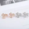 Orecchino a clip in argento S925 con fiori e tutti i diamanti per le donne che sposano il regalo dei gioielli con spedizione gratuita WEB 145