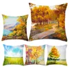 Coussin/oreiller décoratif automne arbre impression cas feuilles jaunes coussins pour salon chambre canapé chaise housse de coussin Cojines 45x45