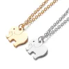 10PCS Cute Lucky Baby Elephant Choker Necklace Set Femme Cartoon Animal Stainless Steel Charm Pendant Women Sister Ladies Couple Collar Fashion Gold Chain Jewelry