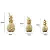 Nowy 15 cm 20 cm 25cm żywicy ananas ananas miniaturze figurki kreatywne złote czarne białe owoce modelek rzemiosło do dekoracji domu C0220