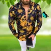 Plus Size 3XL Men's Casual vintage Shirt Long Sleeve Autumn Hawaiian Shirts Printed Pattern Man Clothes Cardigan Blouse