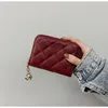 Cartera corta de cuero, cartera a la moda para mujer, tarjetero brillante de alta calidad, monedero para mujer, bolsillo clásico con cremallera, 242g