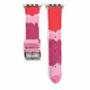 L Desenhador de Verão Fashion Watchbands Strap para Iphone Watch Band 41mm 45mm 42mm 38mm 40mm 44mm iwatch 2 3 4 5 6 7 bandas pulseira de couro listras ivy001