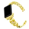 Fancy Diamond Set Metal Strap för Apple Watch 44mm 42mm 40mm 38mm Bands Luxury Wonmen Armband Armband Iwatch Series 6 5 4 Se Watchbands Smart Tillbehör