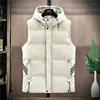 Hooded Vest Män Vinter Tjock Mens Jacka Ärmlös Manlig Bomullade Jackor Coats Warm Waistcats Hoodie Västar Stor storlek 9xL 210923