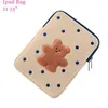 Korea Cartoon Tablet Case Cute biscuits bear protective cover for laptop ipad pro 9 7 11 13 15 6 inch Storage Sleeve inner bag 202236W