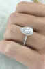 Anéis de cluster S925 cor de prata pêra em forma de diamante anel para mulheres noiva gemstone casamento casamento fino jóias presente 2021 tendência