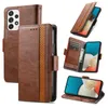 Business Magnetic Leather Wallet Fodral Deluxe Flip Cover Card Slot för Samsung S21 Fe S22 plus Ultra A13 A33 A53 A73 A03 CORE A03S A02S A12 A22 A32 A42 A52 A72 A82 A02