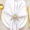 Bloemtypes diamanten parel servet ringen hotel bruiloft tafel decor servetten gespen xmas banket desktop decoratie handdoek ring BH5400 TYJ