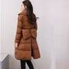 Women's Down Parkas 2022 Winter Coat Women Cotton Jacket Fashion Jackets tjocka varma mid-långa smala kvinnliga bågar x49