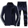 TRACKSUIT MEN Zipper Jackor + byxor 3 stycken set TRACKSUIT JOGGER SETS Casual Slim Fit Sporting Suit Fashion Mens Sweat Suits X0610