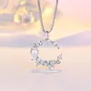 Pendant Necklaces Simple Moon Inlaid Zircon Pearl Rose Gold Sier Color Charm Necklace for Women Party Accessories Jewelry