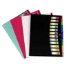 휴대용 12 포켓 A4 파일 폴더 학생 테스트 종이 폴더 플라스틱 방수 문서 분류 가방 4 색 사무실 편지지 저장소 HY0130