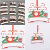 2021 Kerst Ornament Quarantaine Hars DIY Naam Blessing Masker Gepersonaliseerde Sneeuwpop Kerstboom Opknoping Hanger 1-9 Hoofden