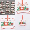 2021 Kerst Ornament Quarantaine Hars DIY Naam Blessing Masker Gepersonaliseerde Sneeuwpop Kerstboom Opknoping Hanger 1-9 Hoofden