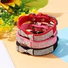 Dog Obroże Smycze zamszowe Skórzane Rhinestone Diamante Collar Soft Bling Cat Puppy Small Pet