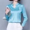 Mode Lente Vrouwen Blouses en Tops Lange Mouw V Kraag Chiffon Shirts Solid Office Dames Plus Size Blusas Kleding