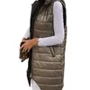 Vrouwen Vesten Mouwloze Puffer Jassen Vrouwen Capuchon Katoen Gewatteerde Down Vest Winter Streetwear Rits Zak Plus Size Lange Jassen