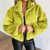 Felpa con cappuccio da donna invernale Giacche in pile a maniche lunghe calde Crop Top Zip Up Punk Outwear Cappotti con tasche Cappotto corto di grandi dimensioni 211110