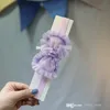 Весна Летние Детские Аксессуары для волос Fairy Девушки Кружева Falbala Bow Fairbands Дети Сладкая Принцесса Эластичная Главная Глава D259