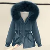 Parka imbottito in cotone Donna Inverno Plus Size 3XL Giacca addensata con pelliccia grande Donna Fodera in pelliccia calda allentata Giacca e cappotto con cappuccio Outwear