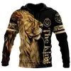 Men's Hoodies & Sweatshirts Man Casual Oversized Hoodie Loose Clothing Tiger Lion Streetwear Men For Boyfriends Jumpers