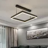 Minimalista moderno LED sala de estar lâmpadas de lâmpadas quadrado preto qualidade qualidade lar iluminação sala de jantar quarto clara hall chande