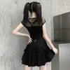 Traf Summer Sexy Dress Women Y2k Gothic Clothing Vintage Harajuku Girls Party Dresses Punk Vestidos Toppies 92009 210712