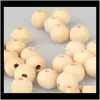 wood Loose beads Jewelry Natural Color Round 20Mm 15Mm 12Mm 10Mm Lead- Wooden Accessories