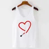 Hjärta tryckta Kvinna Tank Toppar Casual Harajuku Toppar För Kvinnor Ladies Ärmlös Vest Valentine Day Present Camisetas Muje 210527