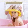 Dusch Kepsar Söt Duck Form Wide Brim Småbarn Justerbar Storlek Hår Tvätt för Barn Ögon Öron Shampoo Cap Vatten Baby Guard Hattar