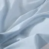 Ensemble de literie rayé bleu blanc ensemble de linge de lit Queen King Size uni réactif imprimé double housse de couette drap de lit taie d'oreiller 210309