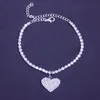 Bracelets de cheville Stonefans 2021 pendentif coeur strass cheville Bracelet breloques en vrac pour les femmes cristal sandale pieds nus pied bijoux