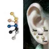 Persönlichkeit Frauen männer rose goldene Edelstahl Barbell form Stud Earing Knorpel Ohr Piercing Körper Schmuck für Geschenk