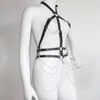 Mulheres sexy liga cinto de couro suspensórios corpo bondage escultura arnês metal borla corrente cintura feminina cinto sutiã espartilho cintas8661149