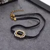 Grande Lettre Noir Corde Chaînes Colliers Avec Boîte Diamant Bling Charme Personnalité Bijoux Hip Hop Punk Collier Unisexe