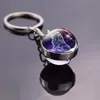 Świecące 12 Konstelacja Brelok Luminous Glass Ball Wisiorek Zodiak Key Pierścienie Biżuteria Prezent Urodzinowy Scorpio Leo Libra Breloki