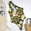 gold ,green Swimsuit cut out Sexy One Piece Swimsuit Women Swimwear One Shoulder Bathing Suit Leopard Monokini Women Swimming