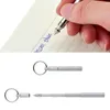 Bollpoint PENS 1PC Mini Metal Ring Steel Pen K￥lkedja Teleskop Point Ball Tool E9L1