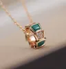 Collier pendentif de qualité luxueuse avec diamant et malachite agate rouge et coquille blanche pour femmes cadeau de bijoux de mariage avec boîte fr6246644