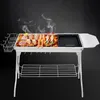 Hoge kwaliteit BBQ-houtskoolgrill Draagbare opvouwbare roestvrij stalen barbecue kachel plank voor buiten tuin familie partij wll786