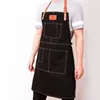 Cowboy apron Korean version of the custom tea shop cafe barber restaurant men and women work clothes printing 201007