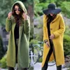 Dames Sweaters Winter Modieuze Casual Losse Trui Vrouwelijke Herfst Vesten Enkele Breasted Puff Hooded Coat Plus Size 211011