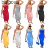 Women Maxi Long Dresses Designer 2023 New Off Shoulder Crop Top Short Sleeve Pullover S-2XL Summer Clothing Plus Size