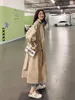 Women's Trench Coats Women's 2022 Spring i Autumn Khaki Khaki Korean Loose British Style BF płaszcz z wiatrem wiatrówką długości długości