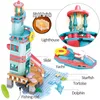 City Girl Beach Hut Friends Building Blocks Parc aquatique Rotation Boîte Water Beach Slide Figures Briques Jouets pour enfants Filles X0902